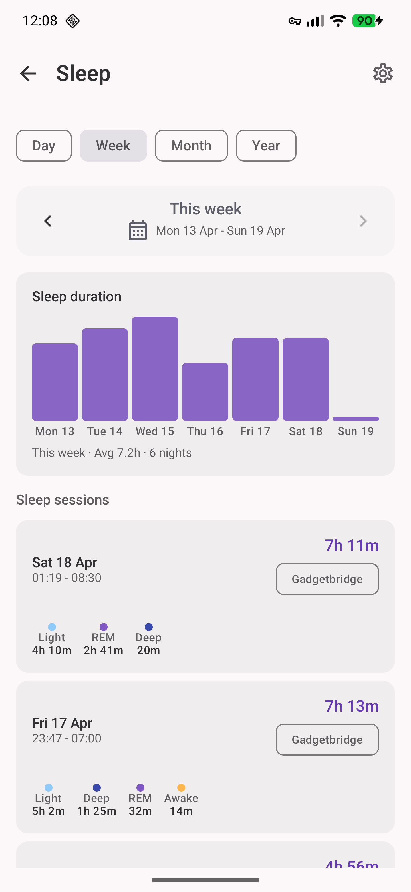 OpenVitals sleep screenshot